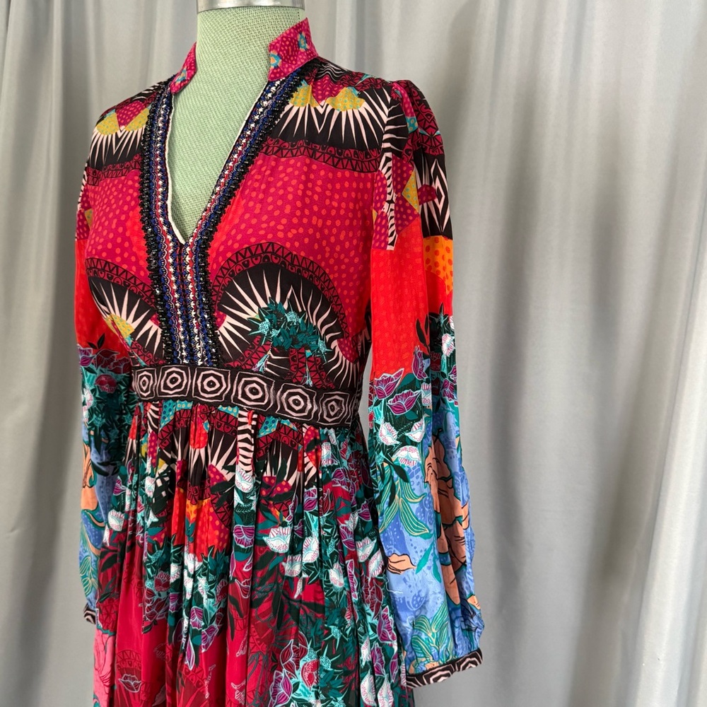 Bhanuni by Jyoti x Anthropologie Beaded Maxi Midi Dress, Size 0 Petite - Picture 4 of 15